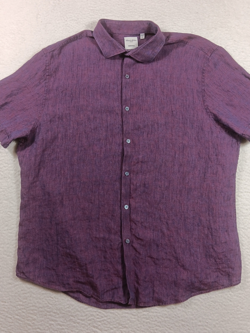 Murano Baird McNutt Linen Shirt Mens XL Purple Button Up Chambray Nautical